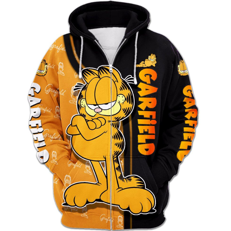 Garfield Character Hoodie And Leggings Set Zipper Hoodies