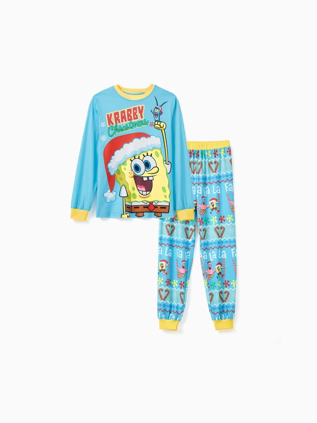 SpongeBob SquarePants Family Matching Christmas Print Pajama Set Men