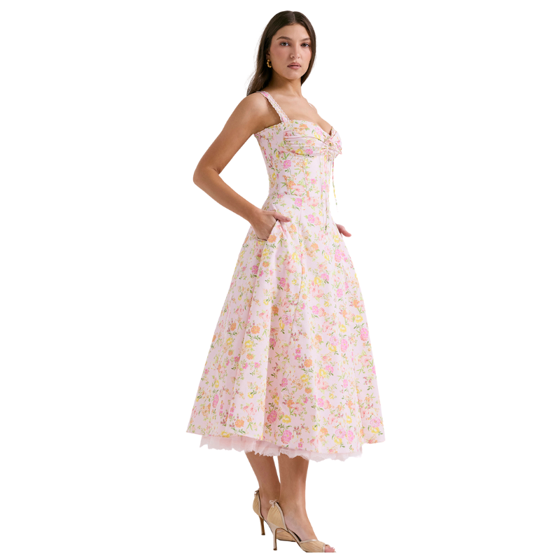 Peony Floral Printed Design Sundress