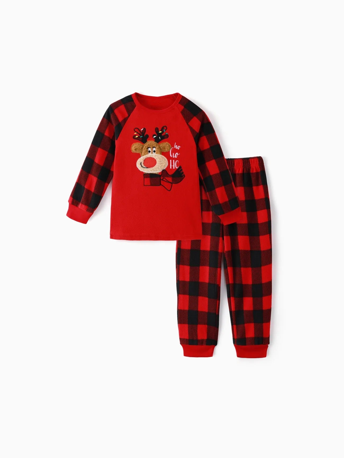 Christmas Reindeer Embroidered Family Pajamas Set Kids