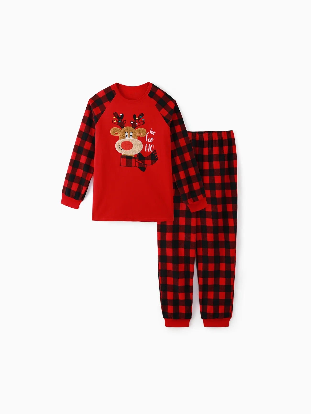 Christmas Reindeer Embroidered Family Pajamas Set Women