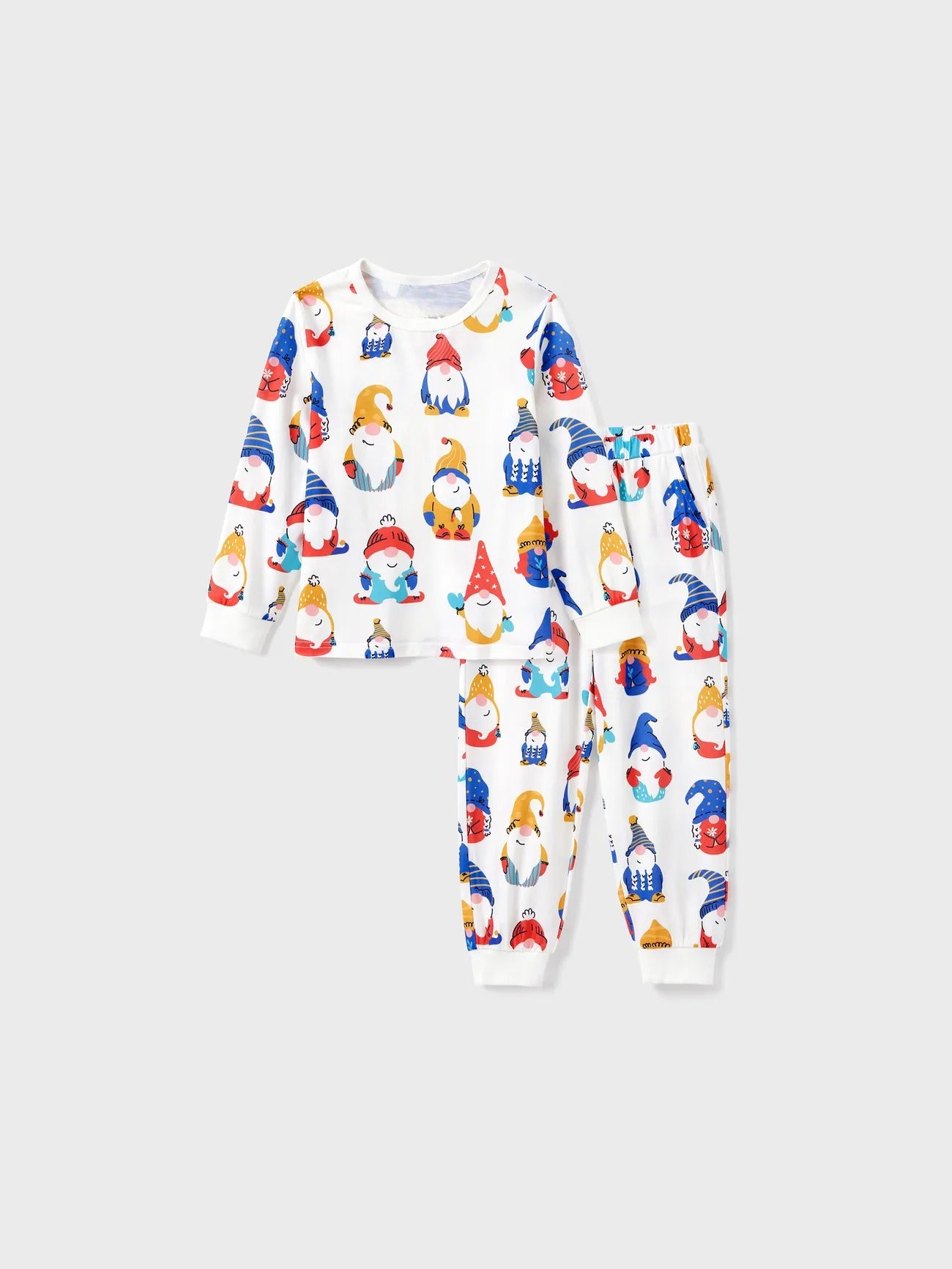 Allover Gnome Pattern Long Sleeves Family Matching Pajama Set Kids