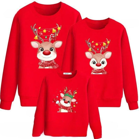Animal Printed Christmas Themed Sweatshirt