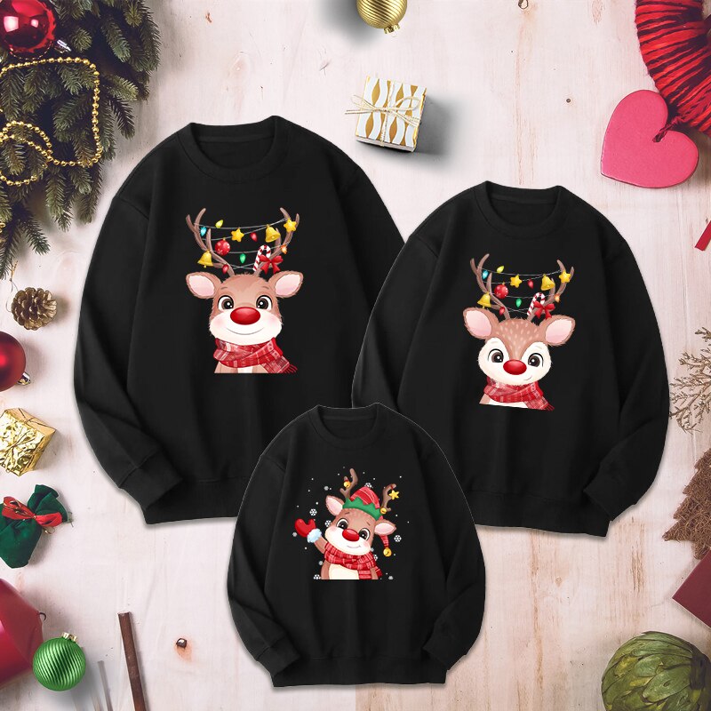 Animal Printed Christmas Themed Sweatshirt