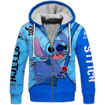 Animated Character Activewear Set Fleece Zipper Hoodie