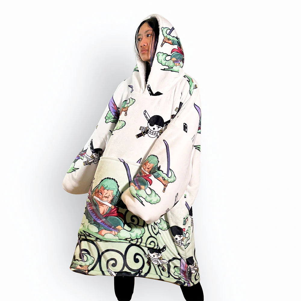 Anime Cozy Blanket Hoodies Beige