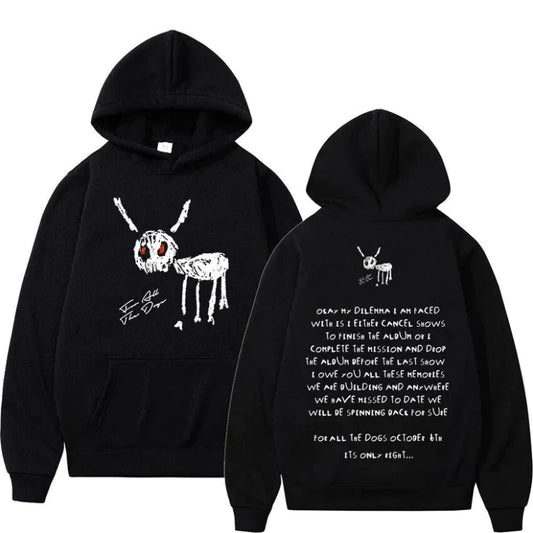 Graphic Hoodie with Artistic Dog Print