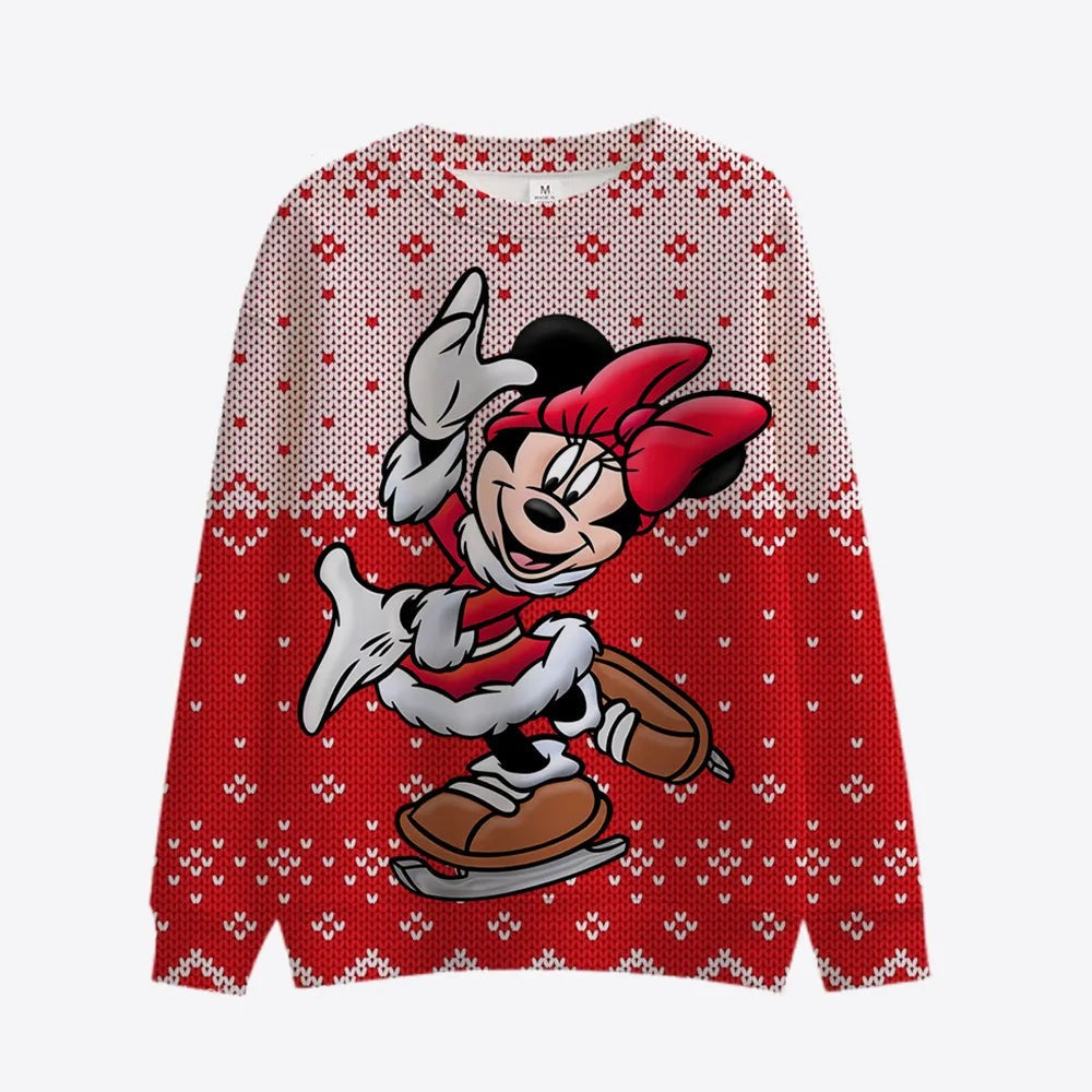 Cartoon Print Carnival Christmas Themed Pullover