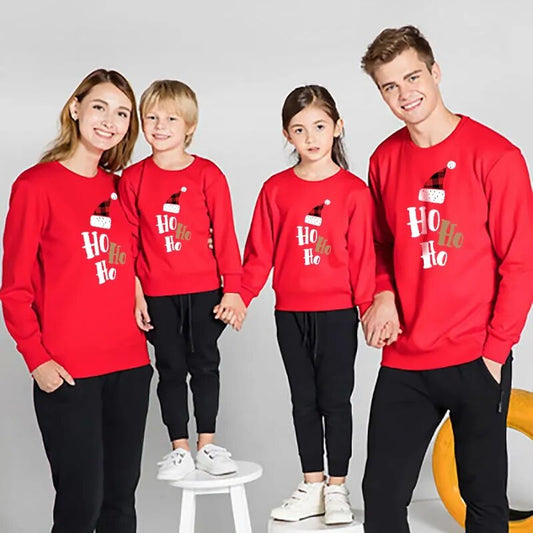 Christmas Theme Elegant Sweatshirts Red