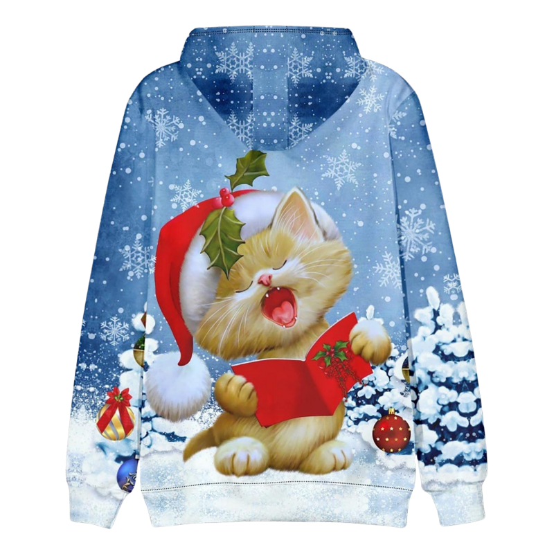 Christmas Cat Singing Christmas Hoodie 6XL