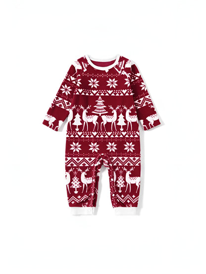 Christmas Family Matching Festival Print Long Sleeves Pajama Sets Baby