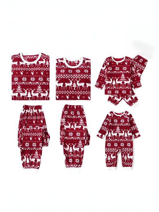 Christmas Family Matching Festival Print Long Sleeves Pajama Sets