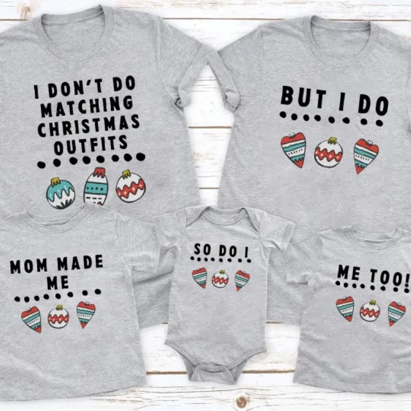 Christmas Family Matching Shirt Set Gray