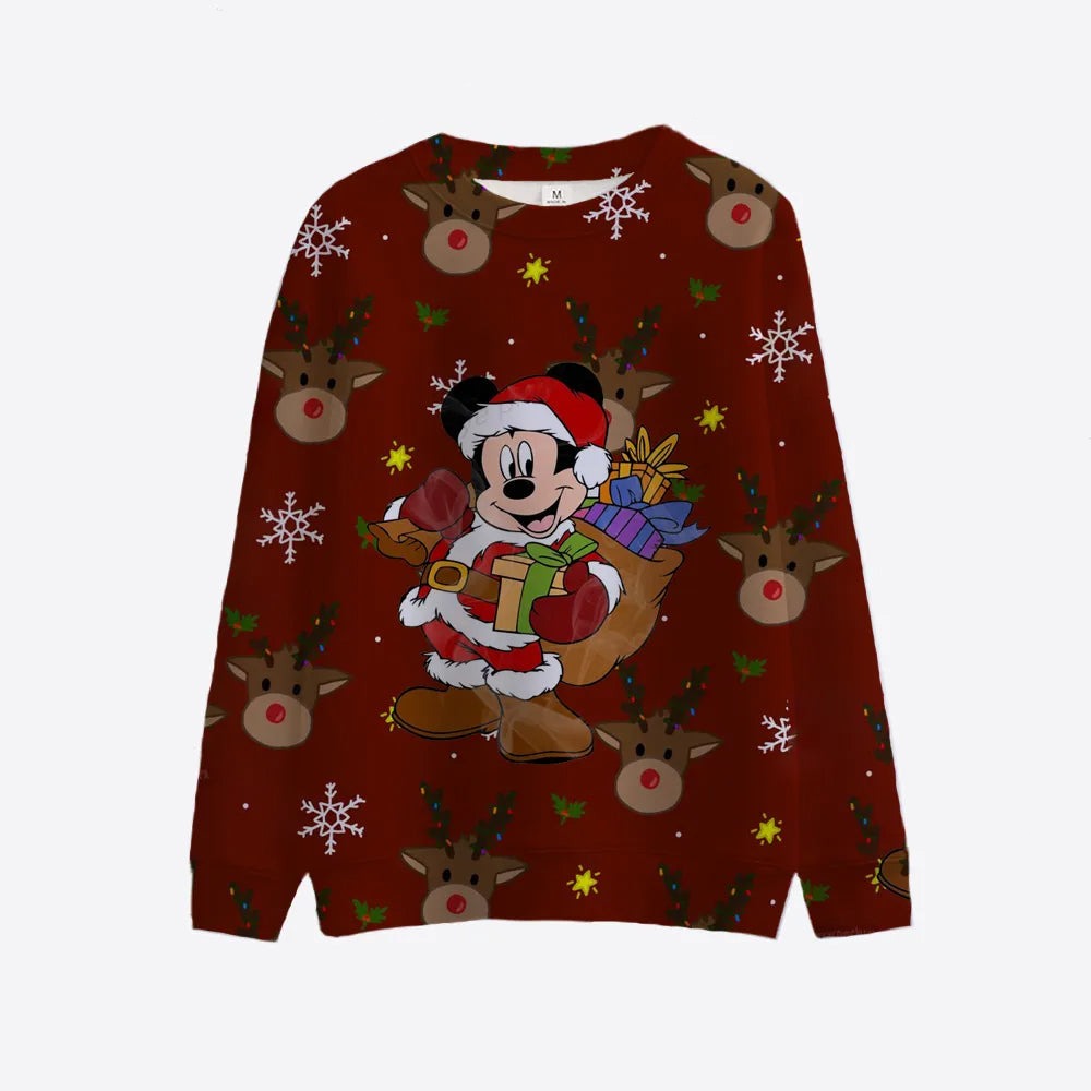 Christmas Themed Mickey And Minnie Sweatshirt