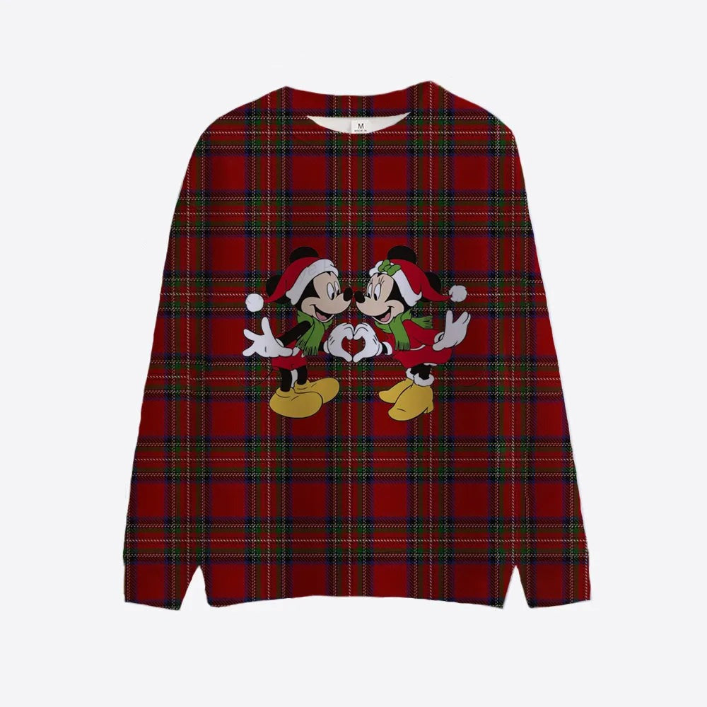 Christmas Themed Minnie And Mickey Sweatshirt