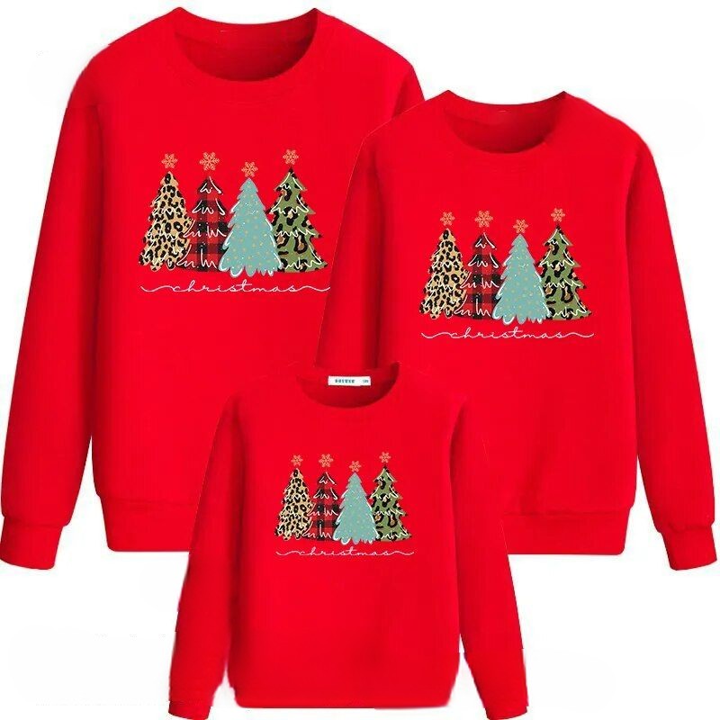 Festive Printed Sweatshirt Red