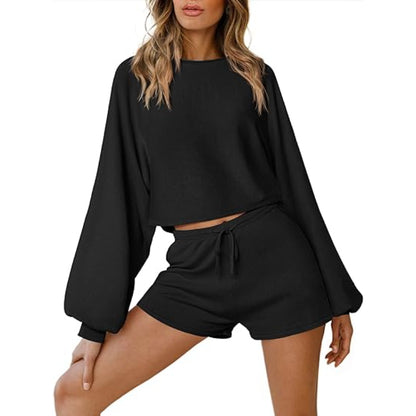 Comfy Knit Pajamas Set Black