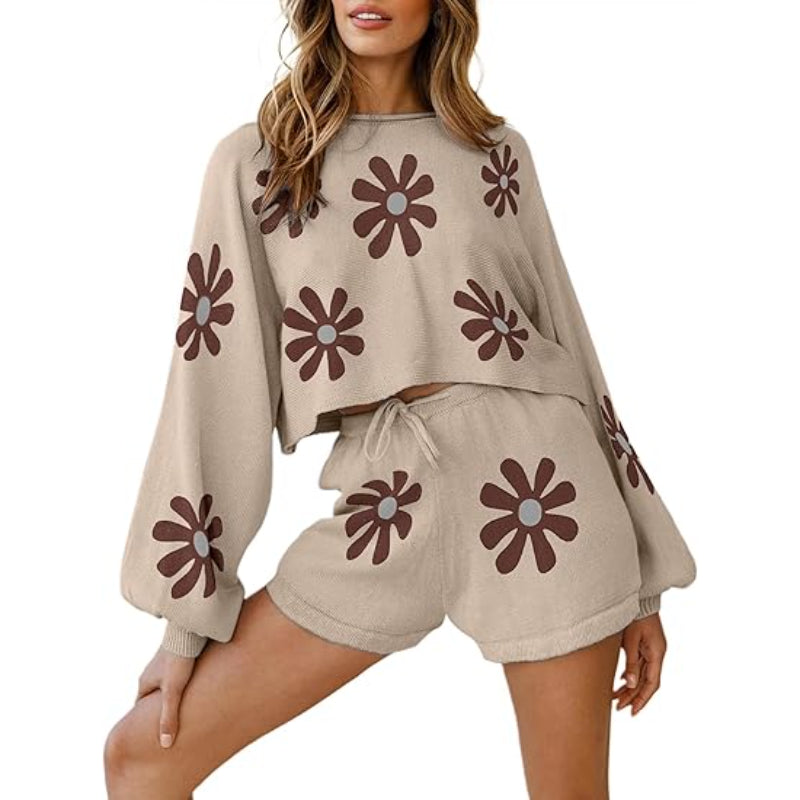 Comfy Knit Pajamas Set Khaki