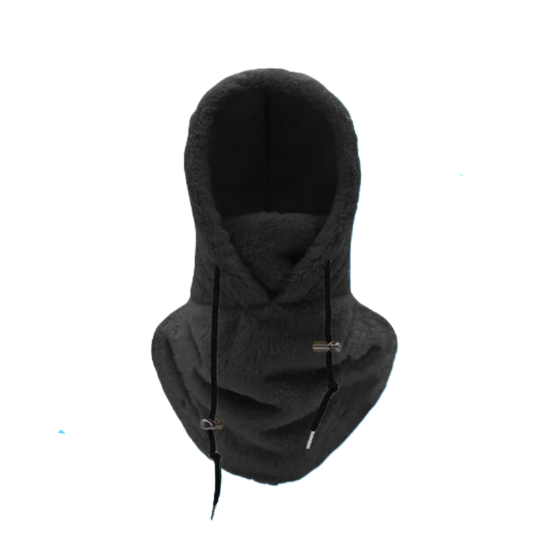 Cozy Fleece Winter Hood Black