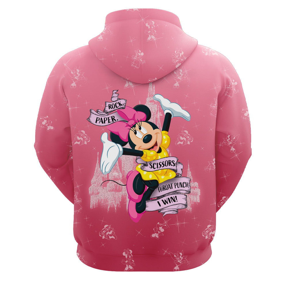 Custom Name Minnie Mouse Rock Paper Hoodie And Leggings Set