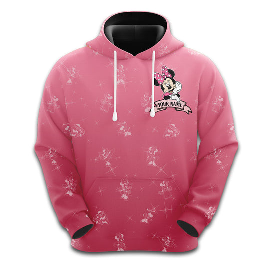 Custom Name Minnie Mouse Rock Paper Hoodie And Leggings Set Hoodie