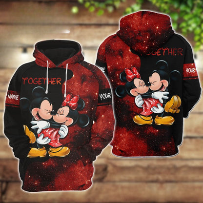 Custom Name Mickey And Minnie Mouse Together Hoodie