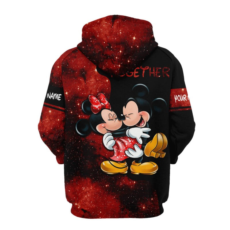 Custom Name Mickey And Minnie Mouse Together Hoodie