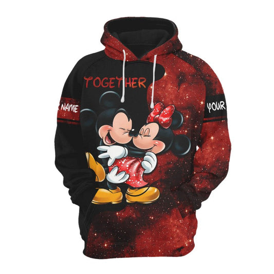 Custom Name Mickey And Minnie Mouse Together Hoodie 6XL