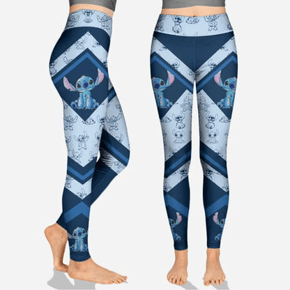 Custom Stitch Pattern Hoodie And Leggings Set Leggings