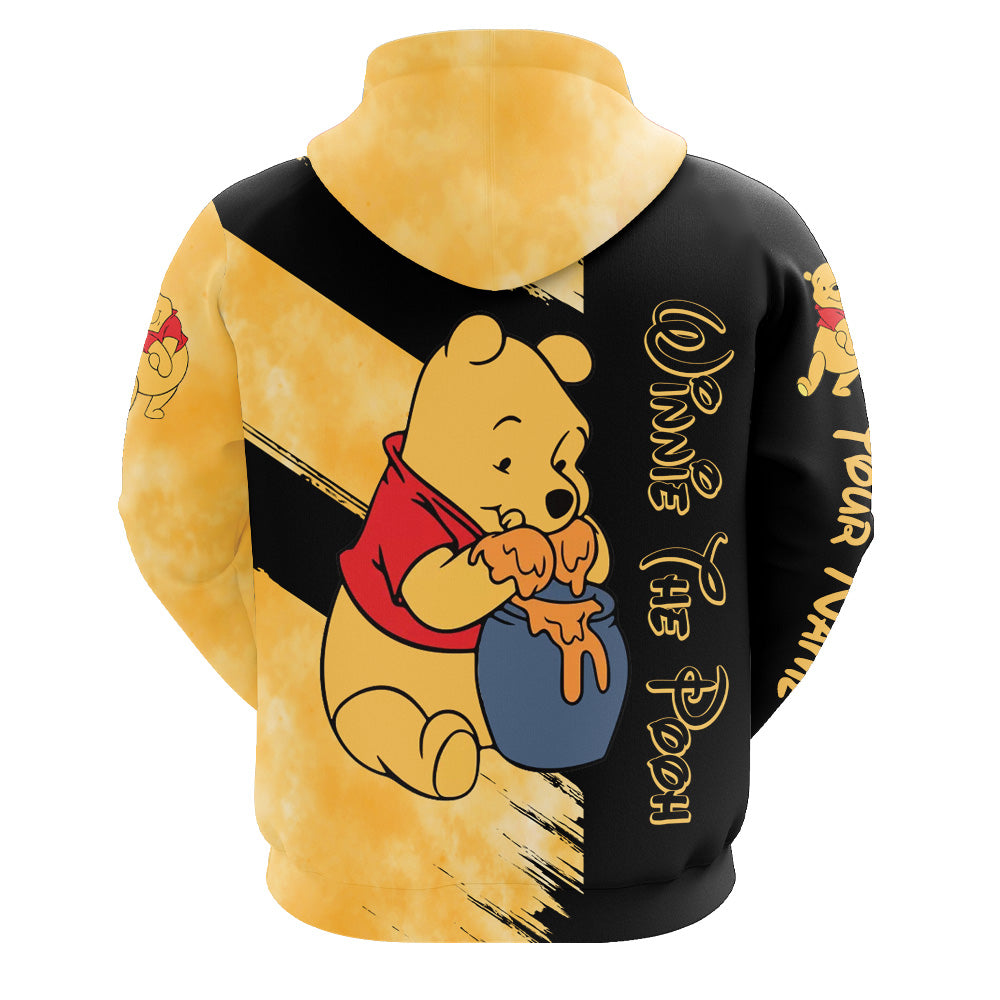 Custom Name Winnie The Pooh Themed Hoodie And Leggings Set