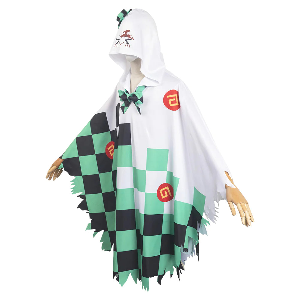 Kamado Tanjirou Ghost Hooded Cloak Halloween Costume