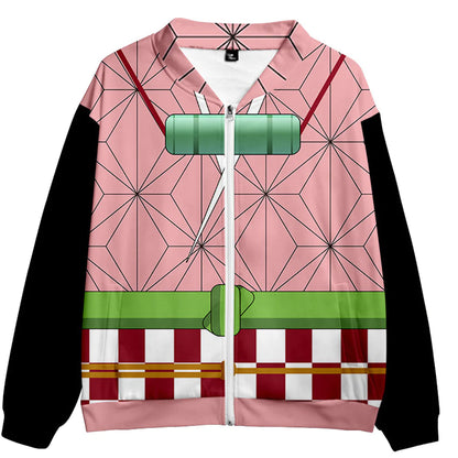 Kamado Nezuko 3D Printed Zip Up Coat Jacket