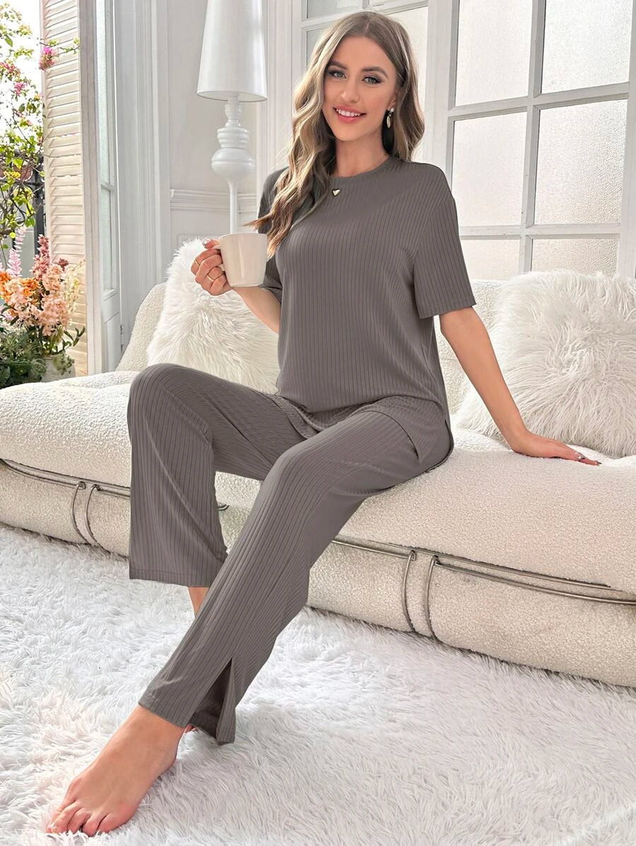 Drop Tee And Pants Lounge Set