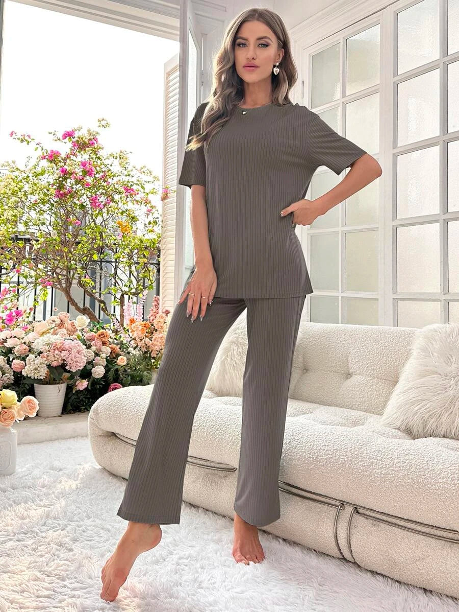 Drop Tee And Pants Lounge Set