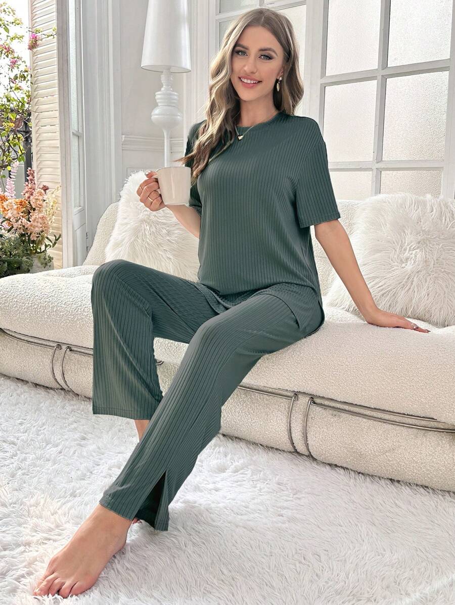 Drop Tee And Pants Lounge Set