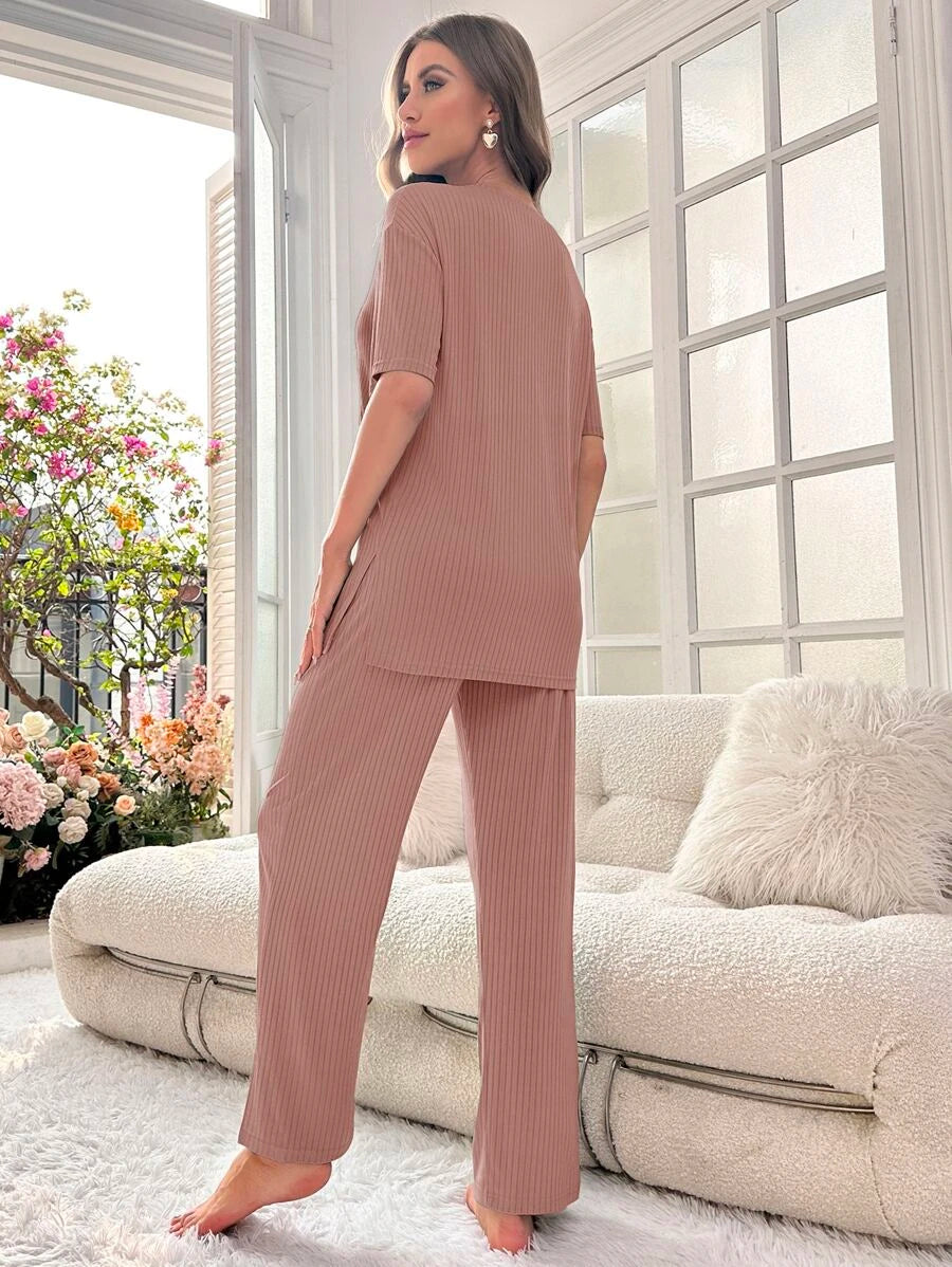 Drop Tee And Pants Lounge Set