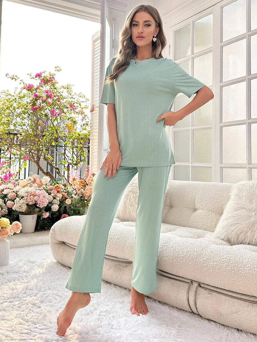 Drop Tee And Pants Lounge Set