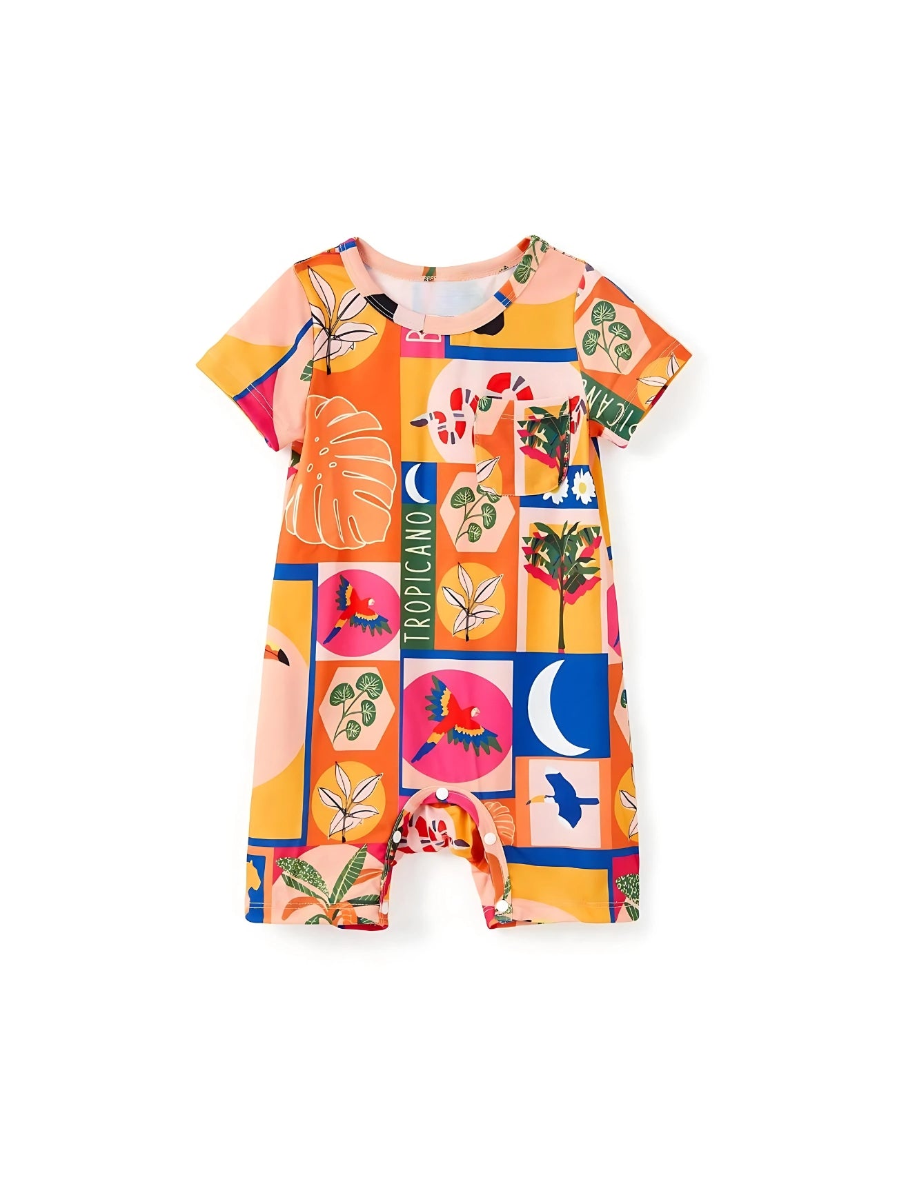 Family Matching Allover Tropical Print Shorts Sets Baby