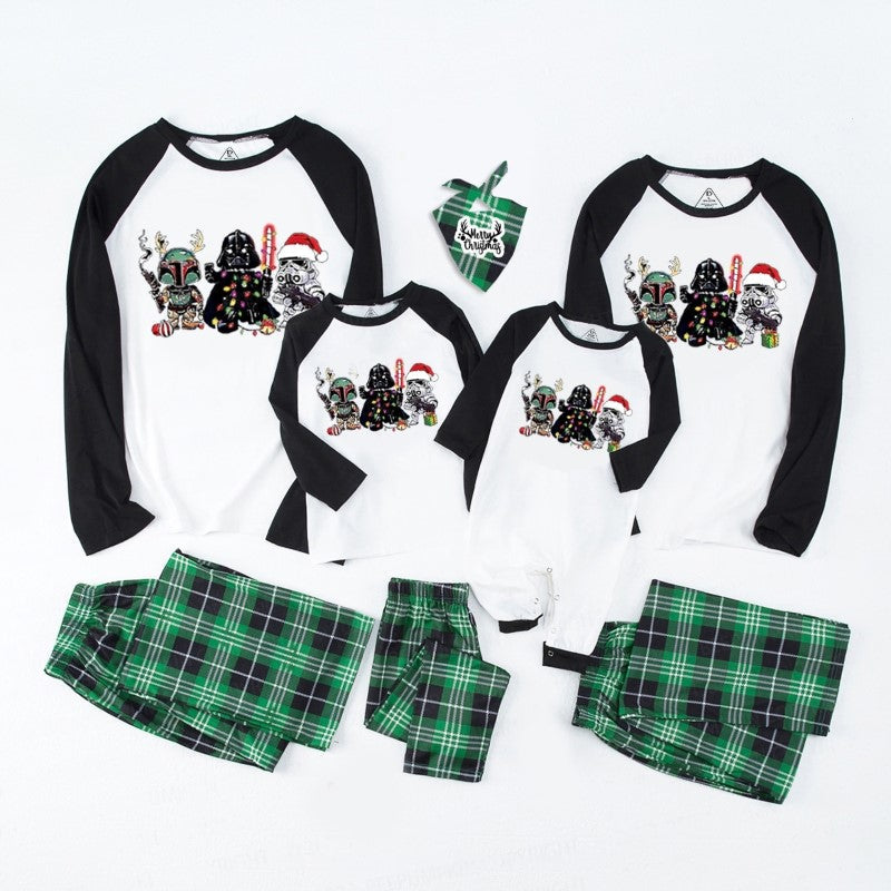 Family Matching Christmas Pajamas Set With Fun Character Design Green