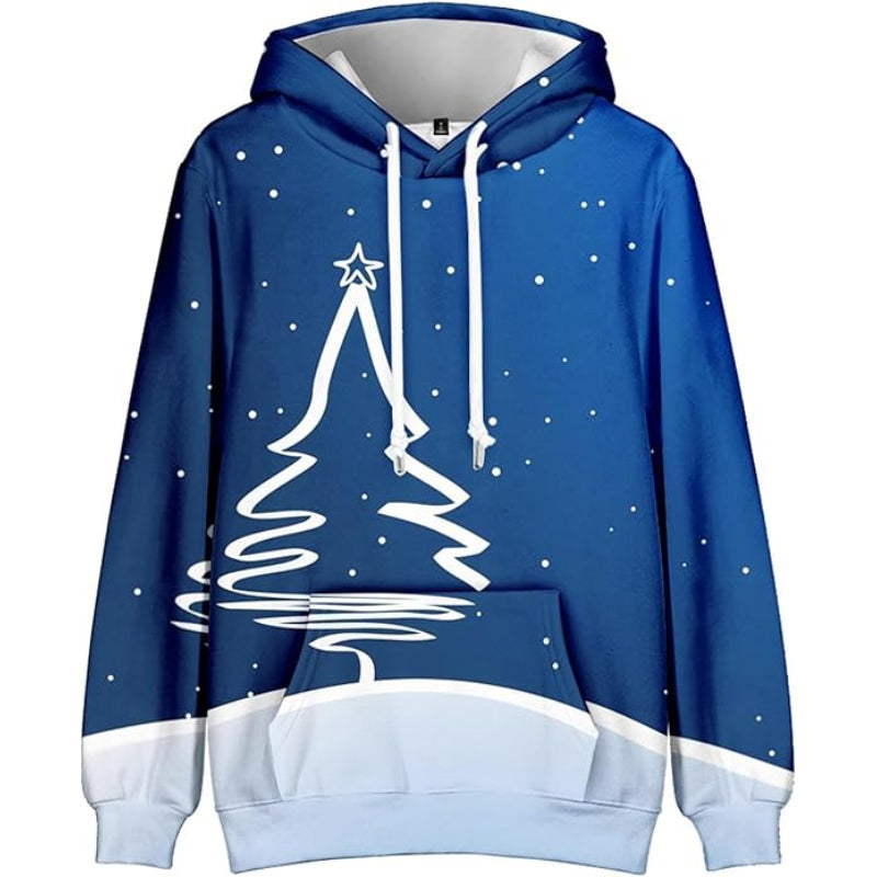 Festive Christmas Tree Graphic Hoodie 6XL