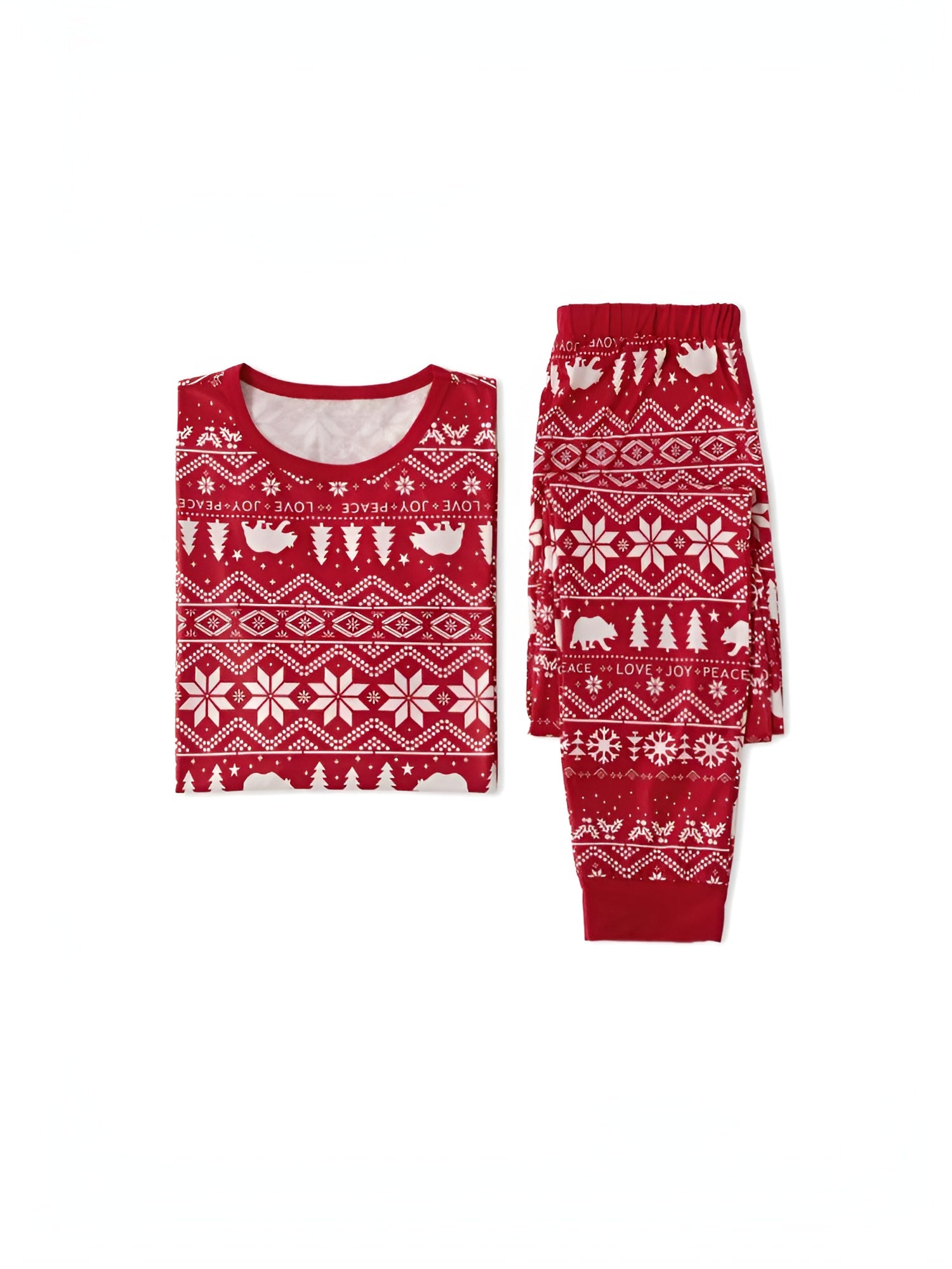 Festive Red Family Matching Pajama Set Men