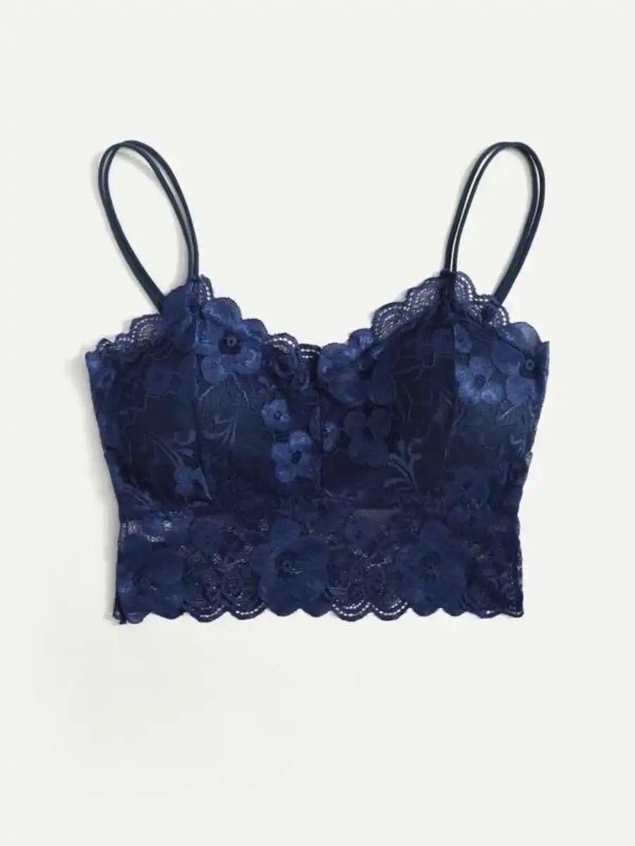 Floral Pattern Lace Bralette