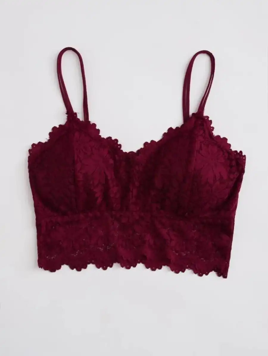 Floral Lace Longline Bralette