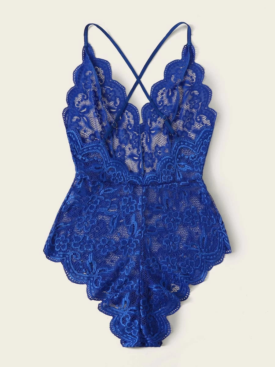 Floral Lace Teddy Bodysuit