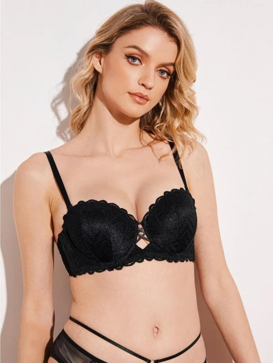 Flower Lace Underwire Bra