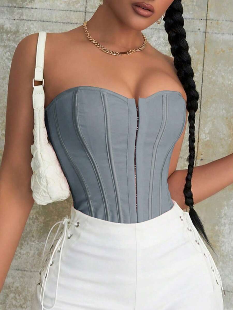 Front Lace Up Corset Shapewear Top