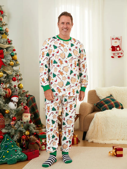 Gingerbread And Holiday Family Matching Pajama Set Man