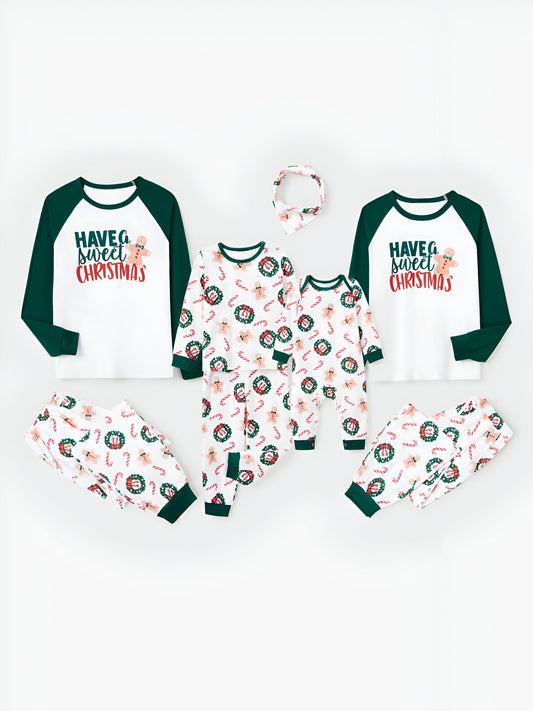 Gingerbread And Wreath Family Matching Pajama Set Baby 3M