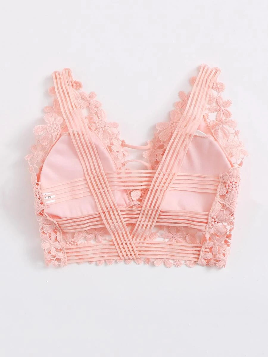 Guipure Lace Longline Bralette