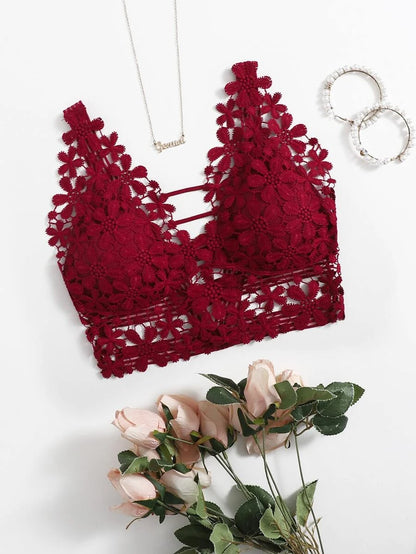 Guipure Lace Longline Bralette